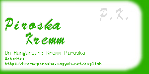 piroska kremm business card